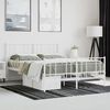 vidaXL Cadre de lit m&eacute;tal sans matelas et pied de lit blanc 160x200 cm