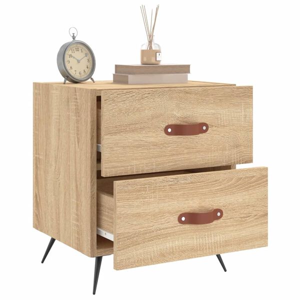 vidaXL Tables de chevet 2 pcs ch&ecirc;ne sonoma 40x35x47,5 cm