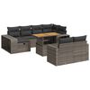 vidaXL Salon de jardin 11 pcs avec coussins gris r&eacute;sine tress&eacute;e