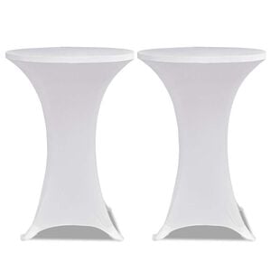 vidaXL Housses &eacute;lastiques de table &Oslash; 60 cm Blanc 2 pcs