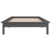 vidaXL Cadre de lit &agrave; LED sans matelas gris 90x200 cm bois massif