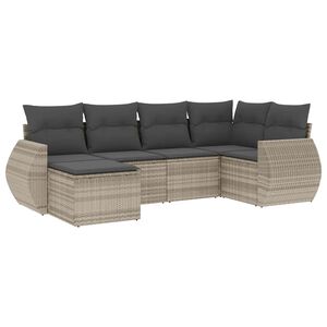 vidaXL Salon de jardin 6 pcs avec coussins gris clair r&eacute;sine tress&eacute;e