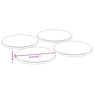 vidaXL Assiettes à pizza 4 pcs Ø32x1,5 cm bambou