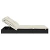 vidaXL Transat 2 places avec toit pliable noir 213x118x97 cm