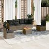 vidaXL Salon de jardin avec coussins 7 pcs gris r&eacute;sine tress&eacute;e