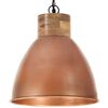 vidaXL Lampe suspendue industrielle Cuivre Fer et bois solide 35cm E27
