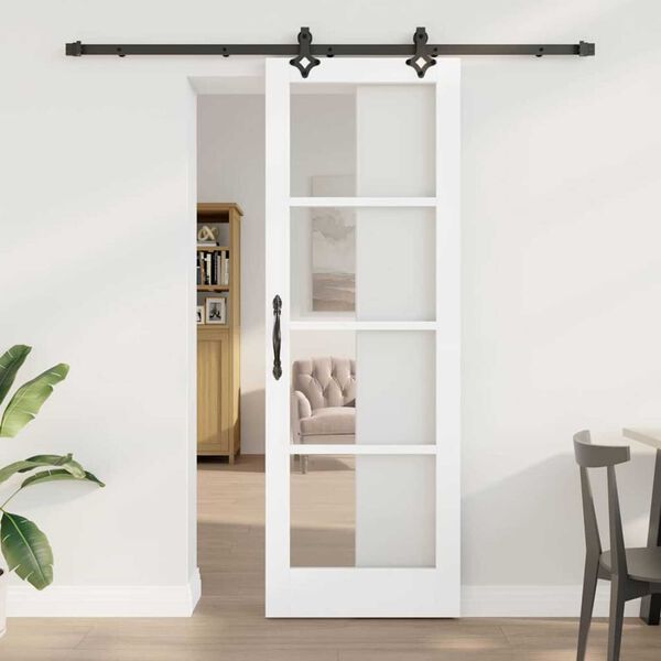 vidaXL Porte coulissante ORKDAL Blanc et Noir 73,5 x 211 cm
