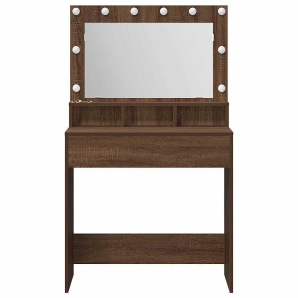 vidaXL Table de Toilette avec étagère Chêne brun 75,5 x 41 x 135 cm