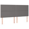 vidaXL T&ecirc;te de lit &agrave; LED Gris 200x5x118/128 cm Similicuir
