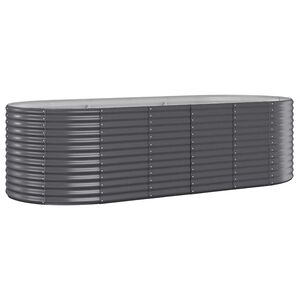 vidaXL Lit sur&eacute;lev&eacute; de jardin Acier galvanis&eacute; Anthracite