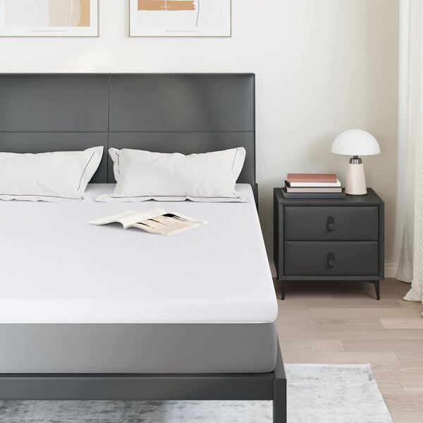 vidaXL Surmatelas Blanc 140 x 190 cm Tissu jacquard