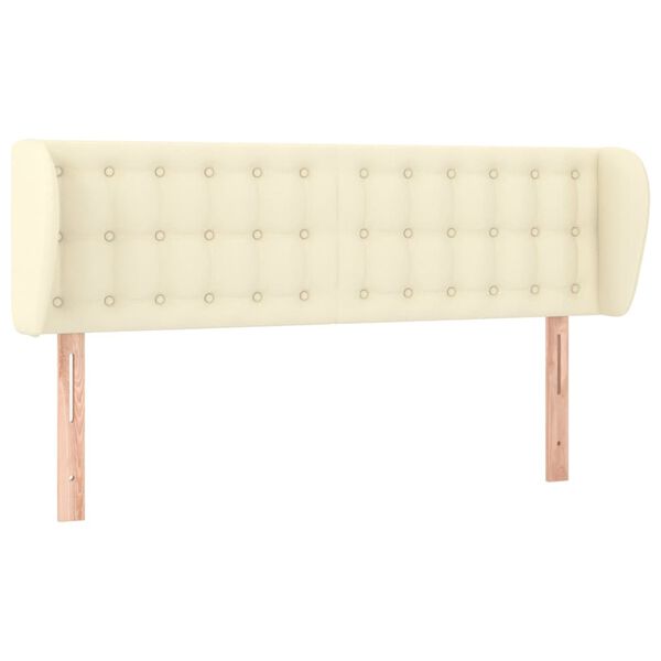 vidaXL T&ecirc;te de lit avec oreilles Cr&egrave;me 147x23x78/88 cm Similicuir