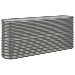 vidaXL Lit sur&eacute;lev&eacute; de jardin Acier galvanis&eacute; 152x40x68 cm gris