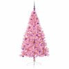 vidaXL Sapin de No&euml;l artificiel pr&eacute;-&eacute;clair&eacute; Rose 180 cm PVC