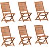 vidaXL Chaises pliantes, lot de 6, 51 x 66 x 95 cm, en bois d'acacia massif