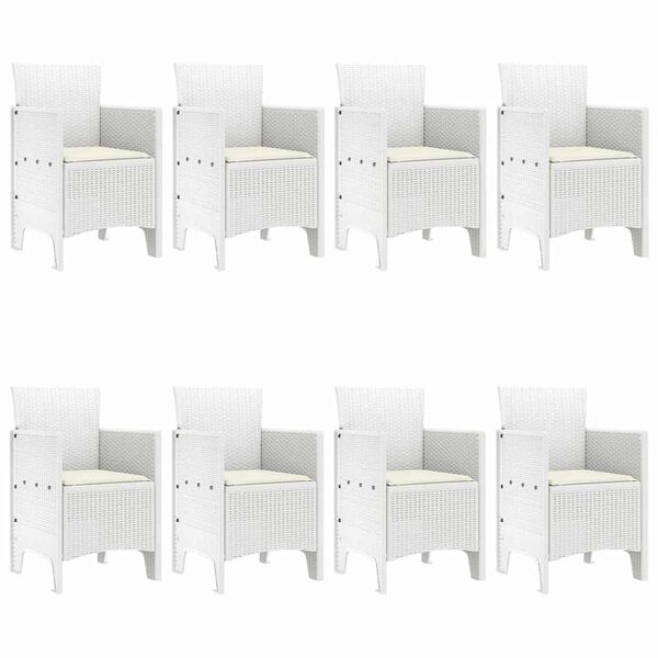 vidaXL Ensemble de salle &agrave; manger pour jardin 9 pcs Blanc