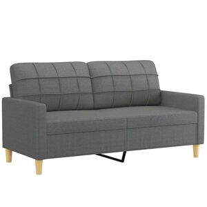 vidaXL Canap&eacute; &agrave; 2 places Gris fonc&eacute; 140 cm Tissu