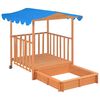 vidaXL Maison de jeu d'enfants et bac à sable Bois de sapin Bleu UV50