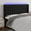 vidaXL T&ecirc;te de lit &agrave; LED Noir 163x16x118/128 cm Similicuir