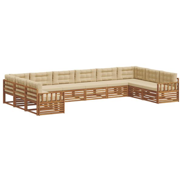 vidaXL Ensembles de canap&eacute;s avec coussin 5 pcs Naturel et Beige