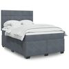 vidaXL Sommier &agrave; lattes de lit et matelas Gris fonc&eacute; 140x200cm Velours