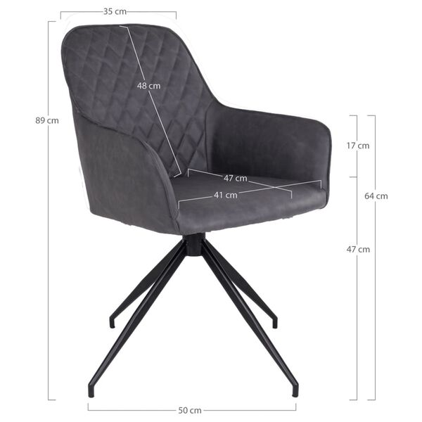 House Nordic Chaise &agrave; manger pivotante Ava Gris fonc&eacute;