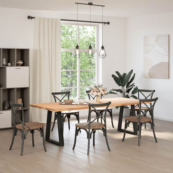 vidaXL Pieds de table à manger en V 2 pièces Noir 50x(72-73,3) cm Acier