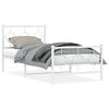 vidaXL Cadre de lit métal sans matelas avec pied de lit blanc 90x190cm