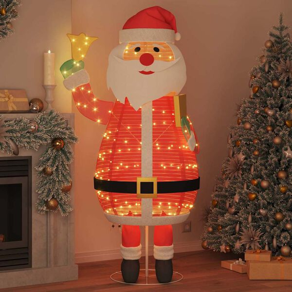vidaXL P&egrave;re No&euml;l de No&euml;l avec 200 LED Blanc chaud 100 x 180 cm tissu