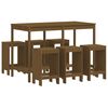 vidaXL Ensemble de bar de jardin 7 pcs marron miel bois de pin massif