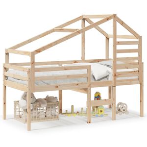 vidaXL Lit haut sans matelas 75x190 cm bois de pin massif