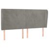 vidaXL T&ecirc;te de lit avec oreilles Gris clair 163x23x118/128 cm Velours