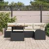 vidaXL Ensemble de canap&eacute; de jardin avec coussin 6 pcs Noir et cr&egrave;me