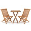 vidaXL Ensemble &agrave; manger de jardin 3 pcs Bois de teck massif