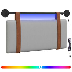vidaXL T&ecirc;te de lit suspendue Gris nuage PU antique