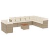 vidaXL Salon de jardin 11 pcs avec coussins beige r&eacute;sine tress&eacute;e