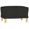 vidaXL Fauteuil avec repose-pied Noir 60 cm Tissu