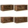 vidaXL Rack de rangement pour CD 4 pc Bois ancien 40 x 17 x 17 cm