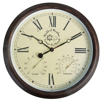 Esschert Design Horloge de station avec thermo-hygromètre 30,5 cm TF009