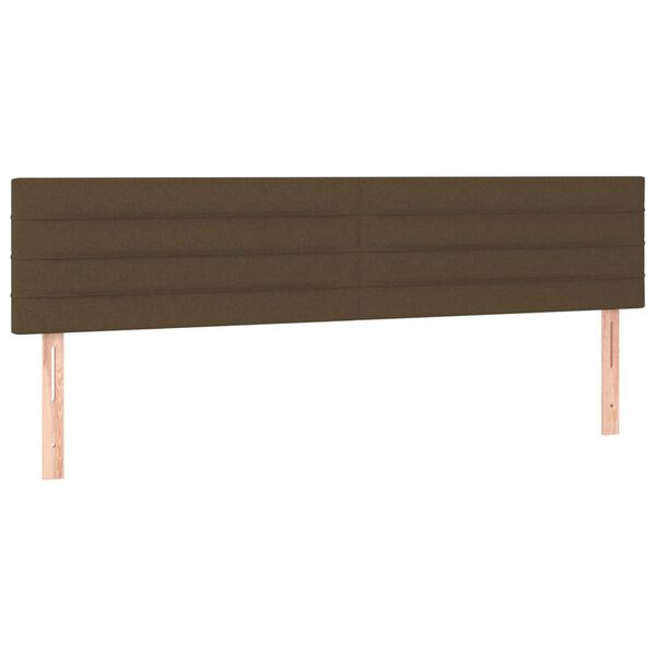 vidaXL T&ecirc;te de lit &agrave; LED Marron Fonc&eacute; 180x5x78/88 cm Tissu