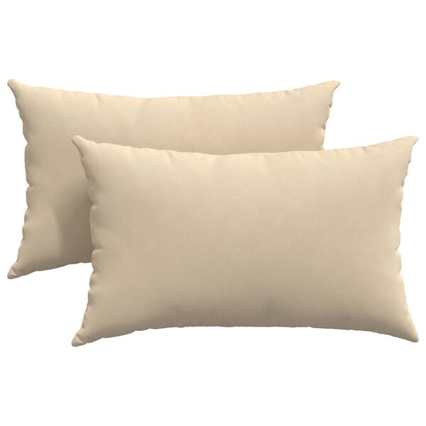 vidaXL Coussins de canap&eacute; 2 pcs Cr&egrave;me 50 x 30 cm tissu