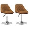 vidaXL Chaises pivotantes &agrave; manger lot de 2 Marron Velours