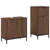 vidaXL Ensemble de mobilier de salle de bain 2 pcs Ch&ecirc;ne marron