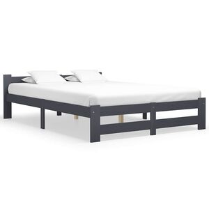 vidaXL Cadre de lit sans matelas gris fonc&eacute; pin massif 160x200 cm