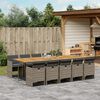 vidaXL Ensemble &agrave; manger de jardin 11pcs avec coussins gris poly rotin