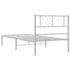 vidaXL Cadre de lit m&eacute;tal sans matelas avec t&ecirc;te de lit blanc 90x190cm