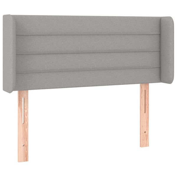 vidaXL T&ecirc;te de lit avec oreilles Gris clair 93x16x78/88 cm Tissu