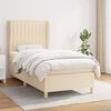 vidaXL Sommier &agrave; lattes de lit avec matelas Cr&egrave;me 80x200 cm Tissu