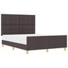 vidaXL Cadre de lit avec t&ecirc;te de lit Marron fonc&eacute; 160 x 200 cm tissu