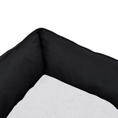 vidaXL Lit pour chiens Noir et blanc 85,5x70x23 cm Aspect lin Polaire
